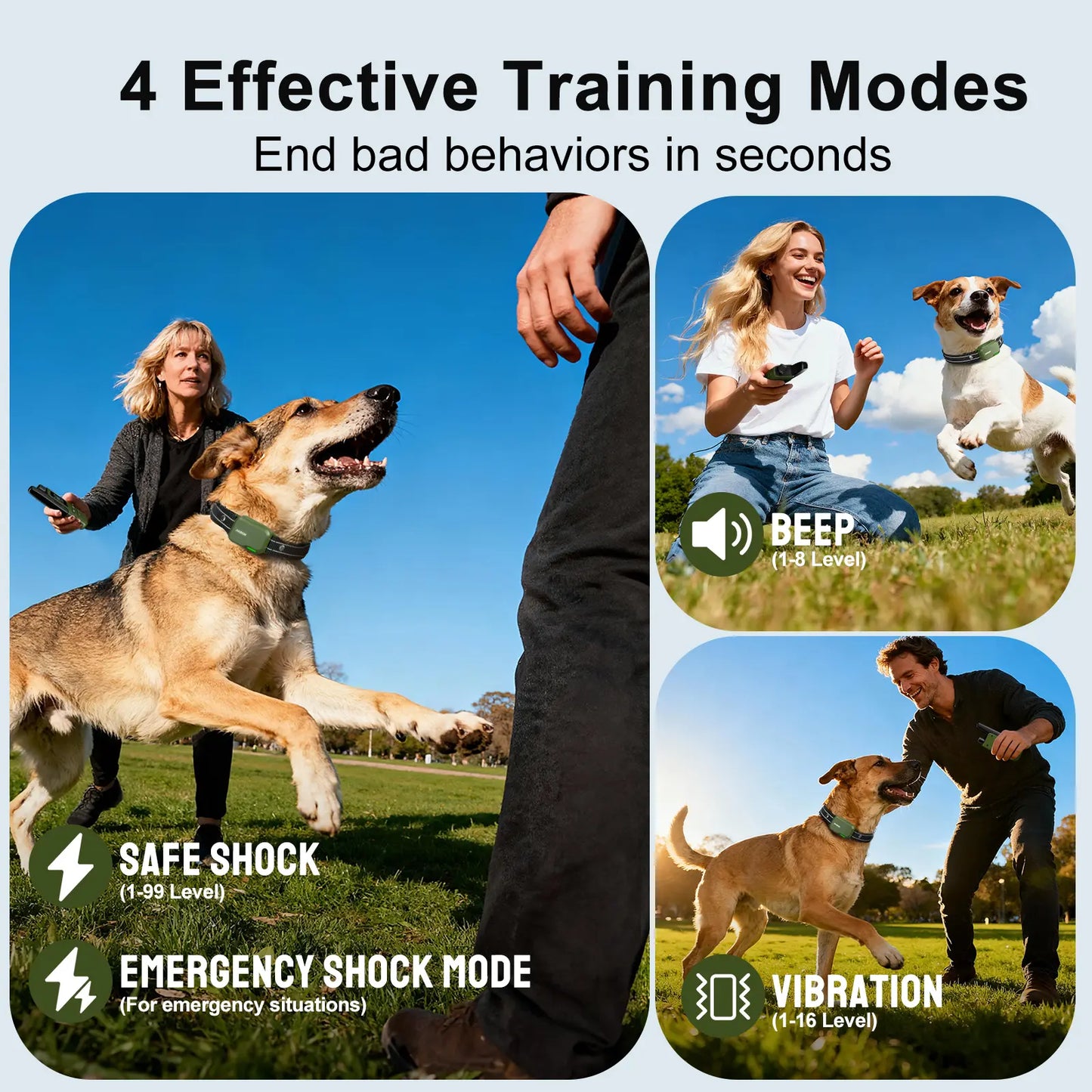 JUGBOW Dog Training Collar 4500FT Dog Training Behavior Aid, Remote IPX8 Waterproof with 4 Training Modes, Outdoor Rechargeable E-Collar DT61 #Summervibes #petlovers