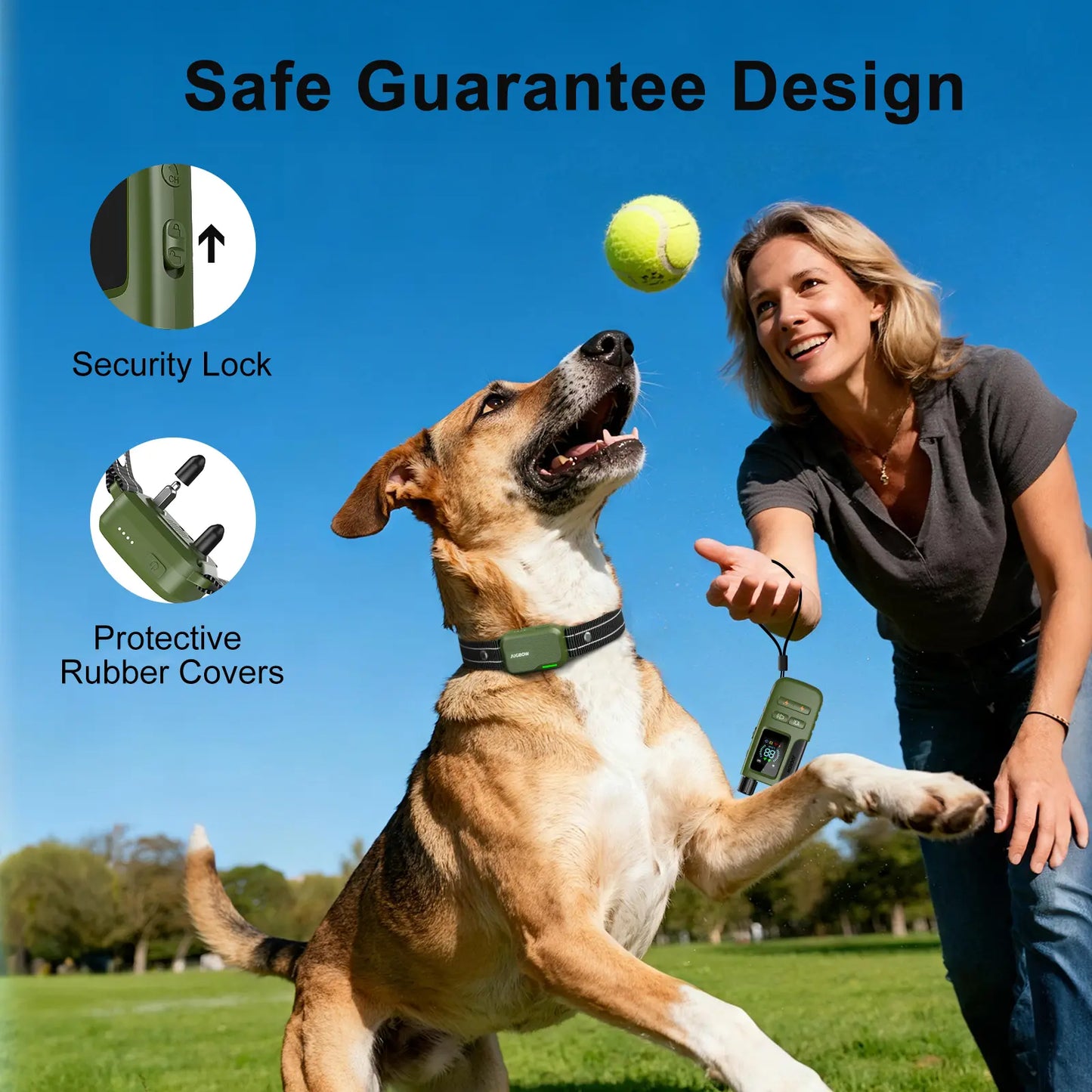 JUGBOW Dog Training Collar 4500FT Dog Training Behavior Aid, Remote IPX8 Waterproof with 4 Training Modes, Outdoor Rechargeable E-Collar DT61 #Summervibes #petlovers