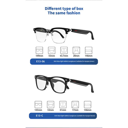 Wireless Smart Audio Glasses UV Protection Anti Blue Light Open Ear Bluetooth Eyewear